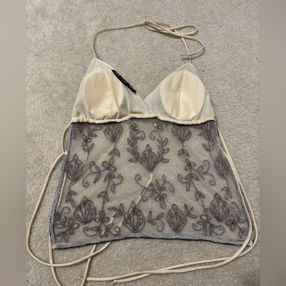 Wet Seal Y2K Beaded Backless Halter Top - Picture 2 of 3